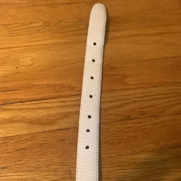 Pierre-G genuine lizard skin white belt, size 40